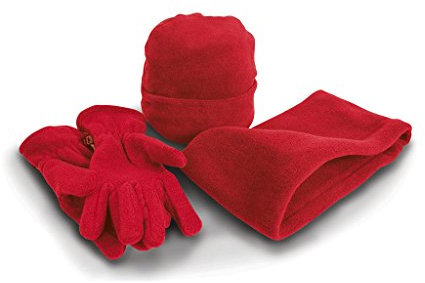 Result R40X Fleece-Winter-Set mit Mütze, Handschuhen und Halswärmer Gr. M, Rot/Rot