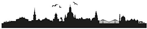 Wandtattoo Skyline Dresden 002 - Größe: S - 80cm x 15cm - 23 mögliche Farben