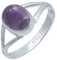 mantraroma Ring Damen Silber 925 Amethyst Edelstein lila schlicht modern