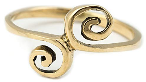 WINDALF Zarter Ring IDUNA h: 1 cm Lebens Spiralen Edle Bronze (Bronze, 52 (16.6))