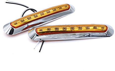Feux de position latéraux, HEHEMM 9 LED 2PCS Feux arrière Voyants lumineux Feu de freinage Lumière de dégagement Lampe de position Bande annonce Lampes de récupération voiture 10-30 V (Jaune)