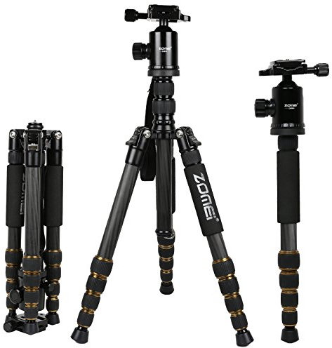 Trípode portátil de Fibra de Carbono ZOMEI Z699C con Cabezal de Bola Compacto para Canon, Sony, Nikon, Samsung, Panasonic, Olympus, Kodak, Fuji, cámaras y videocámaras