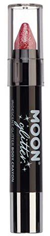 Iridescent Glitter Paint Stick / Body Crayon makeup for the Face & Body by Moon Glitter - 3.5g - Cherry