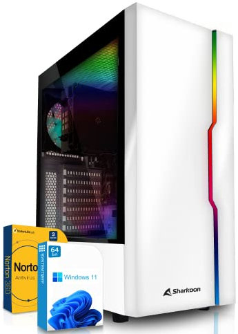 SYSTEMTREFF Basic Gaming PC AMD Ryzen 5 5600G 6x4.4GHz | AMD RX Vega 7 4K HDMI DX12 | 256GB M.2 NVMe | 8GB DDR4 RAM | WLAN Desktop Computer Rechner für Gamer, Zocker