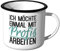 JUNIWORDS Emaille-Tasse, Ich möchte einmal mit Profis Arbeiten, Schwarzer Tassenrand