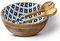 Folkulture Salad Bowl or Wooden Bowls with Serving Tongs, Large for Fruits, Cereal or Pasta, Large Mixing Bowl Set, 12 Diameter x 5 Height, Mango Wood, Blue