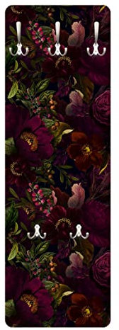 Bilderwelten Garderobe - Lila Blüten Dunkel, Größe HxB:105cm x 34cm