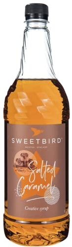 Sweetbird Salted Caramel Syrup | 1 Litre | FS247 | Elevate hot drinks, frappés, or lattes; sweetens and cuts bitterness with a buttery, rich, traditional taste.