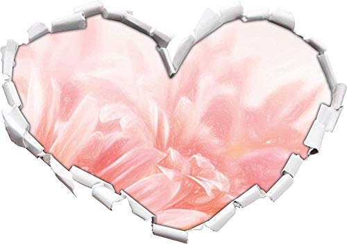 Pegatinas de pared Flor de gerbera en tonos pastel arte efecto lápiz de color forma de corazón en apariencia 3D etiqueta de la pared o de la puerta etiqueta de la pared decoración de la pared 62x43cm