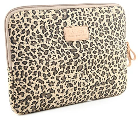 fdsmall Laptoptasche Schutzhülle Wasserdicht Neoprene, Laptop Sleeve Case Laptophülle Notebook Hülle Tasche für Acer/Asus/Dell/Lenovo/HP/Samsung (Leopard gelb, 12 Zoll)