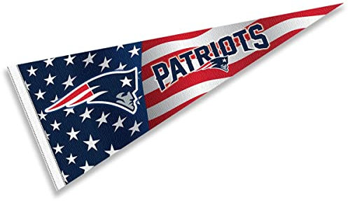 WinCraft New England Patriots Nation USA Americana Stars and Stripes Pennant Banner Flag