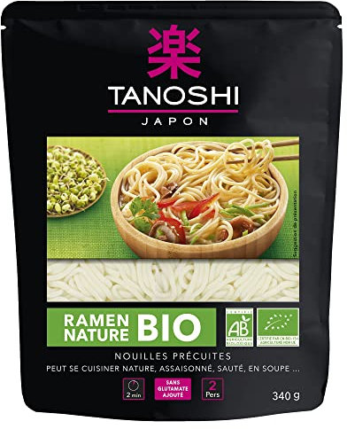 TANOSHI - Ramen Bio - Nouilles Japonaises Instantanées -Ramen Sont Prêtes En 2 Minutes - Pour 2 Personnes - 340 g