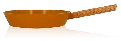 OGO LIVING - POÊLE ECTOR 28CM EN ALUMINIUM JAUNE AVEC MANCHE EN BOIS - 7930275 - Tous feux dont induction