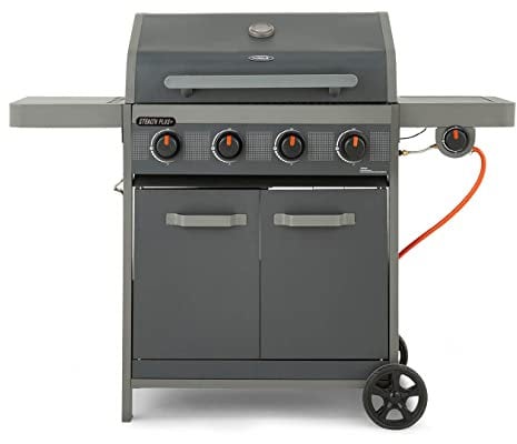 Tower T978524 Stealth Plus Four Burner Gas BBQ with Side Burner, Black