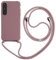 Keteen Funda con Cuerda para Samsung Galaxy A54 5G Carcasa Ultrafina Protectora Silicona Líquida Suave TPU con Ajustable Collar Correa de Cuello Cordón Antigolpes Funda para Samsung A54 5G, Rosado