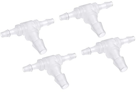 M METERXITY 4 Paquet Barbillon Tuyau Raccords - 4x6x4mm OD Tee Plastique Tuyau Connecteurs Appliquer à Eau Carburant, Transparent (T Formé 3 Voie)