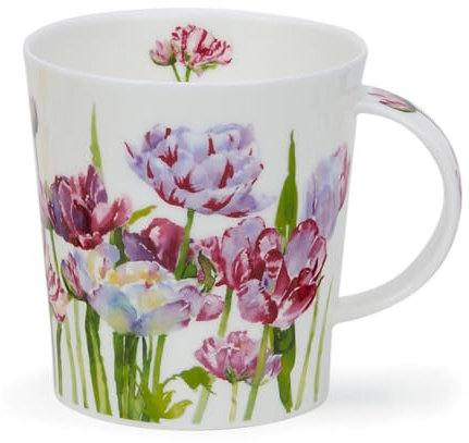 Dunoon Lomond - Tazza da 0,32 l, in porcellana fine, motivo floreale, campanula, narciso e tulipano (tulipano)