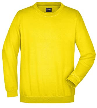 James & Nicholson Sweatshirt Rundhals - Klassischer Sweatpullover für Freizeit und Beruf | Farbe: sun-yellow | Grösse: M