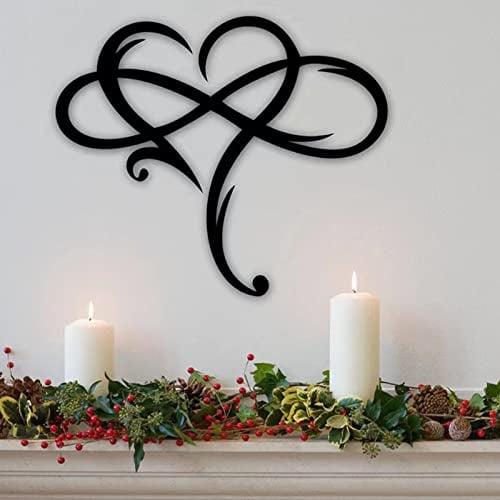 Jauhmui Decorazione Murale a Forma di Cuore per Casa Soggiorno Camera nero