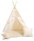Rainbow Kids Tipi Zelt für Kinder | Baumwollsegeltuch Tippi Kinderzelt, Mehrere Muster und Farben mit und ohne Spielzubehör für Outdoor- und Indoor-Kinderspaß (mit Zubehör (klein), Beiger Punkt)