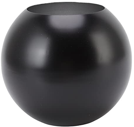 Round Vase,Bubble Bowl Vase,Fish Bowl Vase,Nordic Style Modern Stainless Steel Small Flower Vase Ornament,Living Room Office Table Decoration (Matte Black)