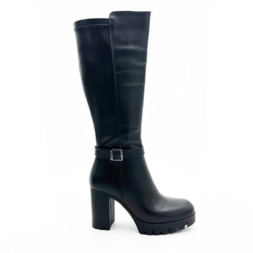 Keys Stivale da donna con tacco 9 cm in pelle Nero RIPE 8712 (37)