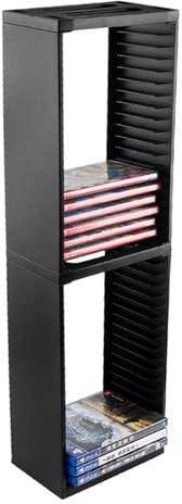 iFCOW Estante de Torre de Almacenamiento para Juegos, Soporte Vertical de Almacenamiento de Discos de Juego con Capacidad para 36 Discos de Juego, Torre organizadora para Accesorios de Juego PS4