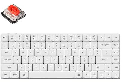 Keychron K3 Pro QMK/VIA Kabellose Mechanische Tastatur Weiß, Layout 75% ANSI/US, Bluetooth/USB-C, RGB LED, Gateron Low-Profile Red Hot-Swappable, PBT Tastenkappen Für Windows Mac
