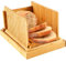 Bamboo Foldable Bread Slicer, Compact Thickness Adjustable Bread Slicing Guide with Crumb Tray Portable Reusable Loaf Slicer Cutter Food Grade for Homemade Bread, Loaf, Toast, Bagel(Horizont)
