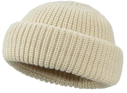 CLAPE Winter Strickmütze Kurz Retro Fisherman Beanie Gestrickt Docker Mütze Stretchy Stretchy Seemannsmütze Hafenmütze Trawler Beanie Watch Hut