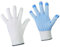 D2D | 2 Paar - Weiße Strickhandschuhe mit Blauen PU-Noppen - Größe: 7 (S) - aus Baumwolle Norm EN 388 - Umzugshandschuhe - Monatgehandschuhe - Rutschfeste Handschuhe