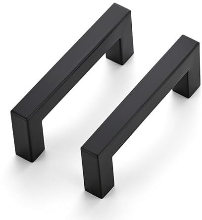 Ravinte 20 Pack Kitchen Door Handles Black Handles for Cupboards 76mm Cupboard Pulls Kitchen Cabinet Pulls Square Bar Wardrobe Hardware Cabinet Door Hardware