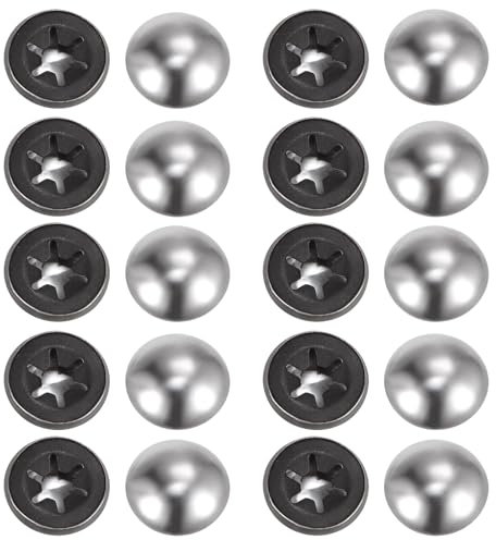 QUARKZMAN 40Stk 65Mn Stahl Push on Push Mutter Kappen 0.2 Achse Push Mutter Befestigungselement für Hand Lastkraftwagen Rasenwagen Wagen und Rollwagen Behälter M5 x 16mm