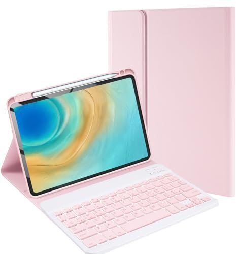 Jeloyutek Tastiera Cover per iPad Air 11 (M2) 2024 6a Generazione, Custodia con Tastiera per iPad Air 6a/ 5a/ 4a Gen, Staccabile Italiano QWERTY Tastiera, Rosa