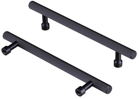 CILEYTION 10 Pack Black Cupboard Handles - Hole Spacing 160mm, Kitchen & Wardrobe Handles