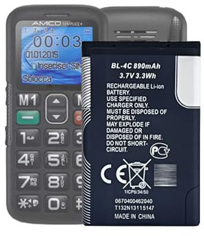 MUKUZI Batteria compatibile con Brondi Amico, Amico Semplice +, Amico Sicuro +, Presidente, Brondi W11, W3 (sostituzione per BL-4C)