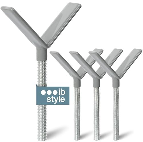ib style Spindel für Türschutzgitter – Zubehör für Treppenschutzgitter, M10 Y-Adapter aus Metall für Treppengeländer, 4 Stück