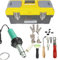 Seababyhouse Plastic Welder Hot Air Gun Complete Welding Kit Tool Set Handheld Torch Welder Pistol with Flooring Butterfly Repair Welding Kit Carry Case, 1600W