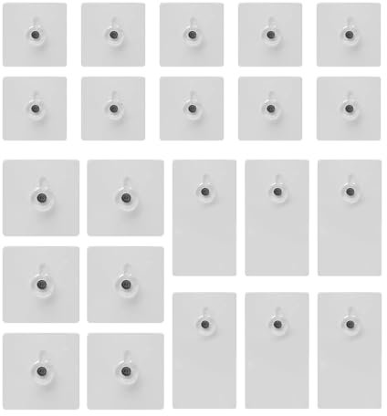 WYAN 22 Pcs Adhesivos para Pared, Colgar Cuadros sin Agujeros, Ganchos Adhesivos en 3 Tamaños, para Pinturas de Pared Fijas, Estantes de Almacenamiento de Baño, Marcos de Cuadros, Toalleros, Espejos