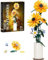 BlockPro Set di costruzione di girasoli per adulti e adolescenti, collezione botanica bouquet di fiori con vaso, regalo per San Valentino, festa della mamma, anniversario, bella decorazione per la