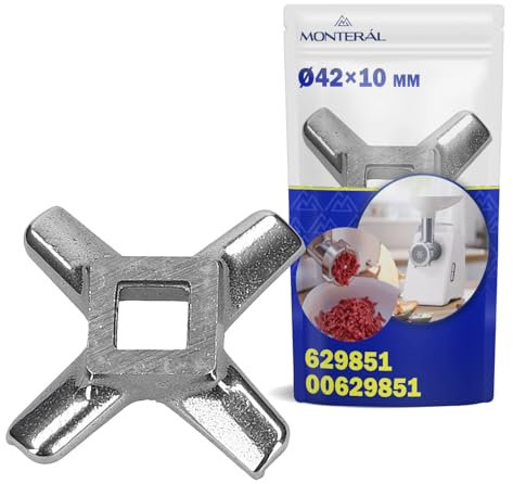 MONTERAL Cuchillo Picadora en el Robot de Cocina Ø 42 x 10 mm con Código Original 629851 00629851 para Bosch para Balay para Siemens para Constructa para Neff - Garantía de 10 Años