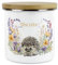 Purely Home Floral Hedgehog Small Biscuits Storage Canister - Pretty Wildlife & Foliage Homewares Gifts - 1.2L Enamel Snacks/Food Storage Container