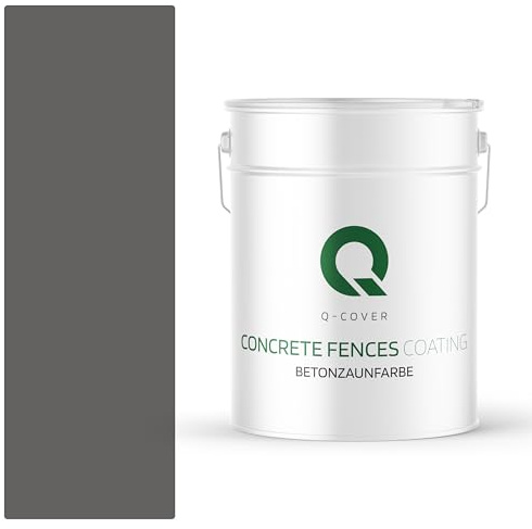 Q-COVER Betonzaunfarbe | 10L | Anthrazit | Silikon Farbe | Außen | Betonfarbe | Hydrophobe Farbe | Acrylat Dispersion | Betonzäune | Betonelemente