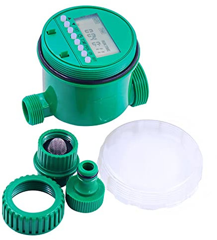 Contrôleur d'irrigation d'eau intelligent à affichage numérique LED Minuterie d'arrosage jusqu'à 16 programmes Fonctionnement à piles Minuteur d'arrosage automatique pour jardins, comtés, pelouses
