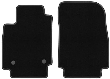 Velours-Fußmatten vorne passend für Renault Captur 2013-2019, Schwarz | passend für SUV; dünner Velours-Teppich (Polypropylen), ca. 4 mm; rutschfest, runde Befestigungen (Typ RN)