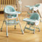 Hochstuhl Baby 6in1 Kinderhochstuhl- Verstellbar Klappbar Hochstuhl Baby mit Essbrett und Rollen,Korb - Grün