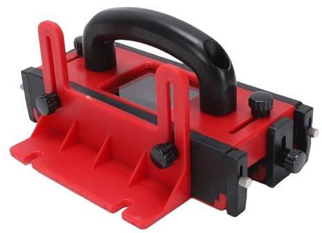 Yanmis Bloc Poussoir pour Scie à Table, avec Fenêtre Transparente et Pied de Support Central Réglable pour Scies à Table, Tables de Toupie, 4 Bandes Antidérapantes Remplaçables
