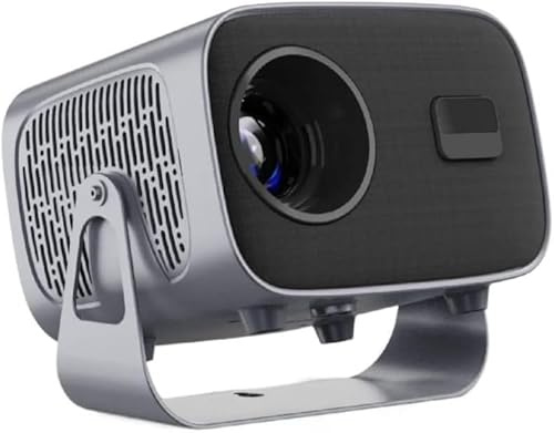 Projecteur portable, A10 Smart Android 11 avec mise au point automatique, HD 720p, 200 lumens ANSI, double haut-parleurs 5 W et design ultra silencieux, projecteur de film extérieur pour home cinéma