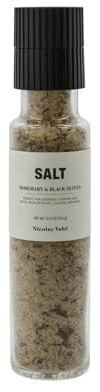 Nicolas Vahé Meersalz Rosmarin & Schwarze Oliven 310 g | Mediterranes Kräutersalz | Gourmet Würzsalz für Fleisch, Pasta & Geflügel