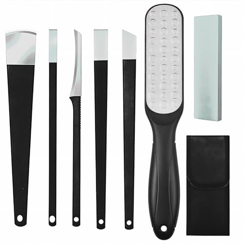 8PCS Ingrown Toenail Tool Pedicure Tool Kit, Professional Podiatrist Toenail Clippers, Manicure Treatment Under Nail Cleaner Pedicure Tools, Ingrown Toenail Treatment Tools for Men Women，Black